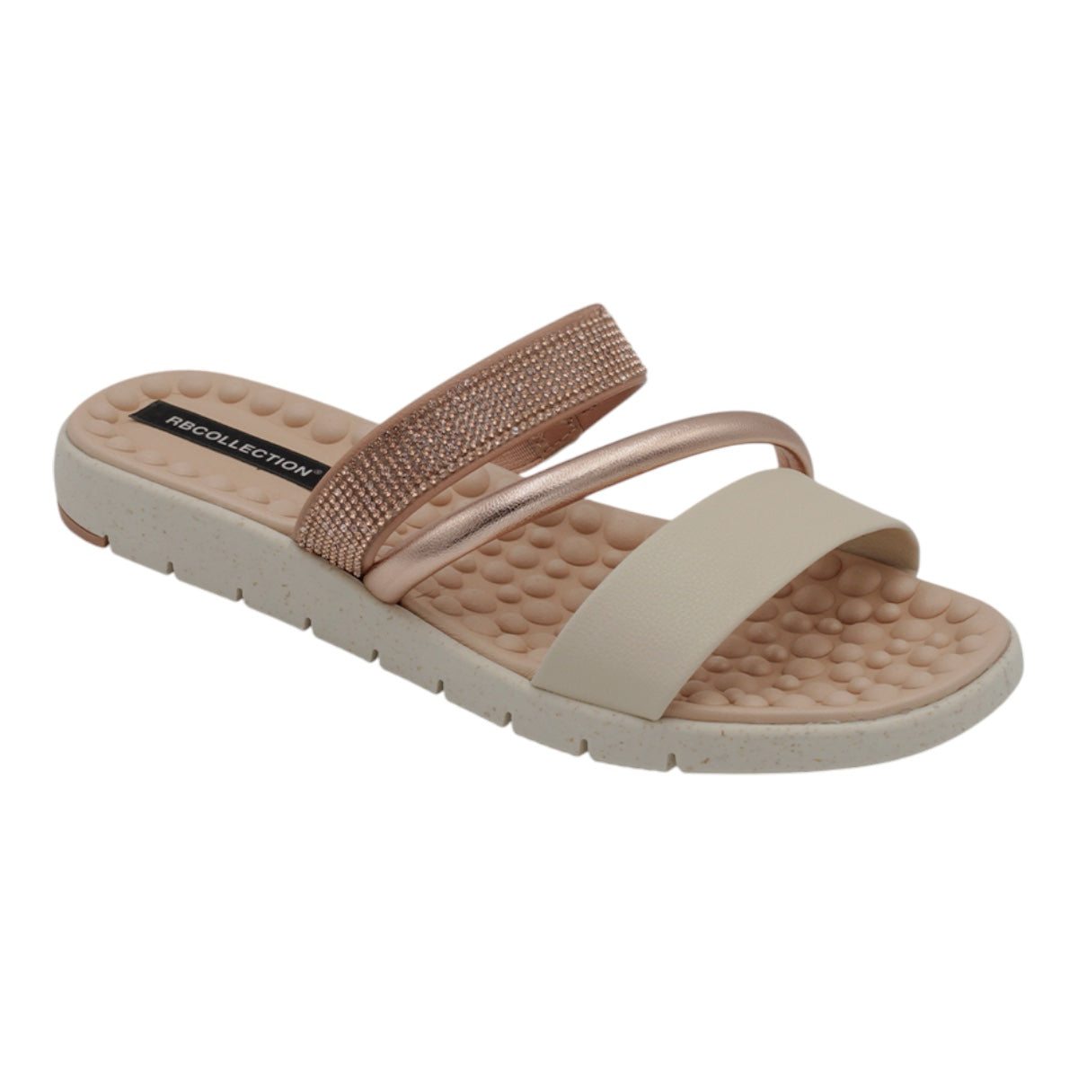 Foto 2 pulgar | Sandalias De Piso Exterior Piel Vegana Color Beige  Para Mujer De Rbcollection