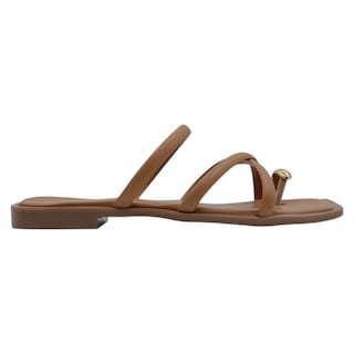 Foto 2 | Sandalias De Piso Exterior Piel Vegana Color Café Para Mujer De Rbbasics
