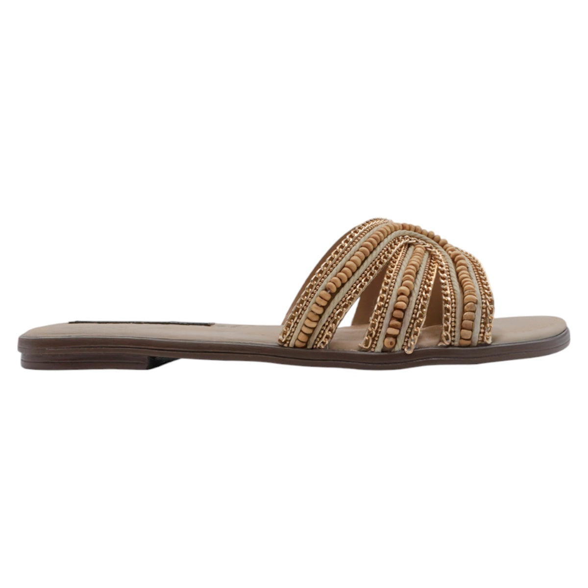 Foto 2 | Sandalias De Piso Exterior Textil Color Beige  Para Mujer De Rbcollection