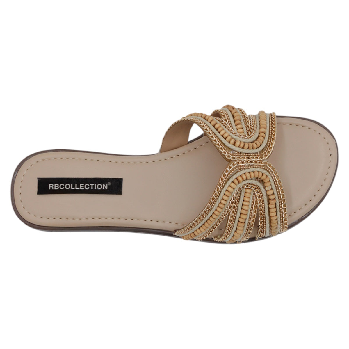 Foto 3 | Sandalias De Piso Exterior Textil Color Beige  Para Mujer De Rbcollection