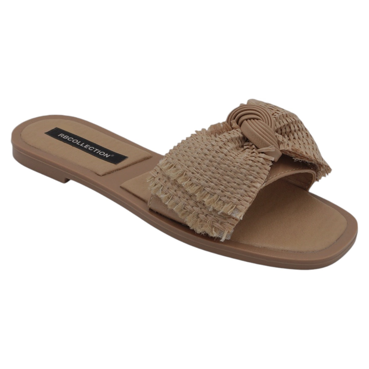 Foto 1 | Sandalias De Piso Exterior Piel Vegana Color Café Para Mujer De Rbcollection