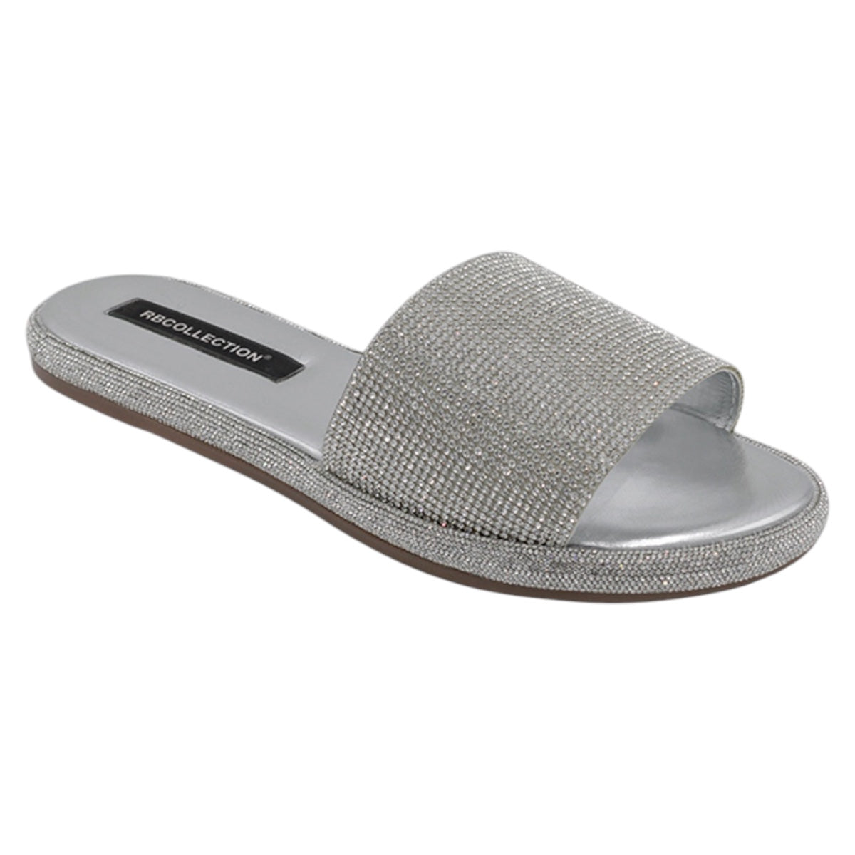 Sandalias De Piso Exterior Textil Color Plata Para Mujer De Rbcollection