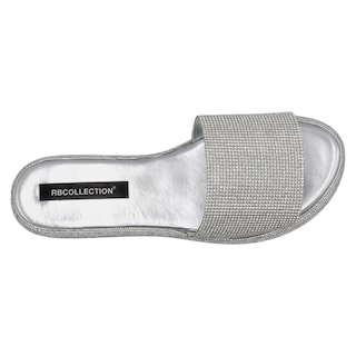 Foto 3 | Sandalias De Piso Exterior Textil Color Plata Para Mujer De Rbcollection