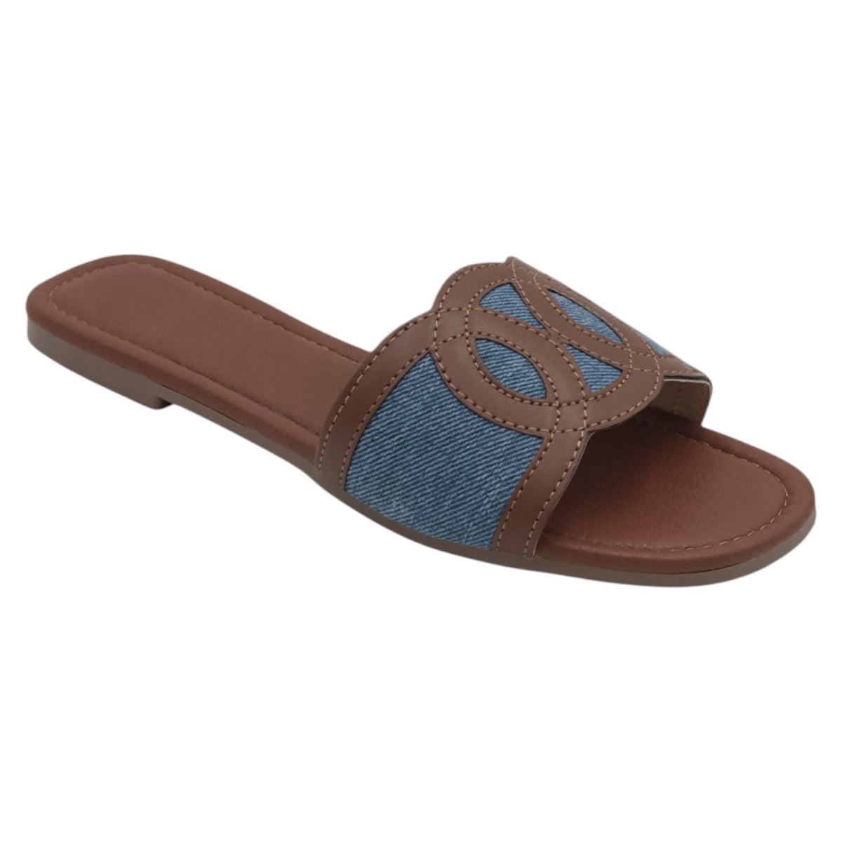 Foto 2 pulgar | Sandalias De Piso Exterior Textil Color Azul Para Mujer De Rbbasics
