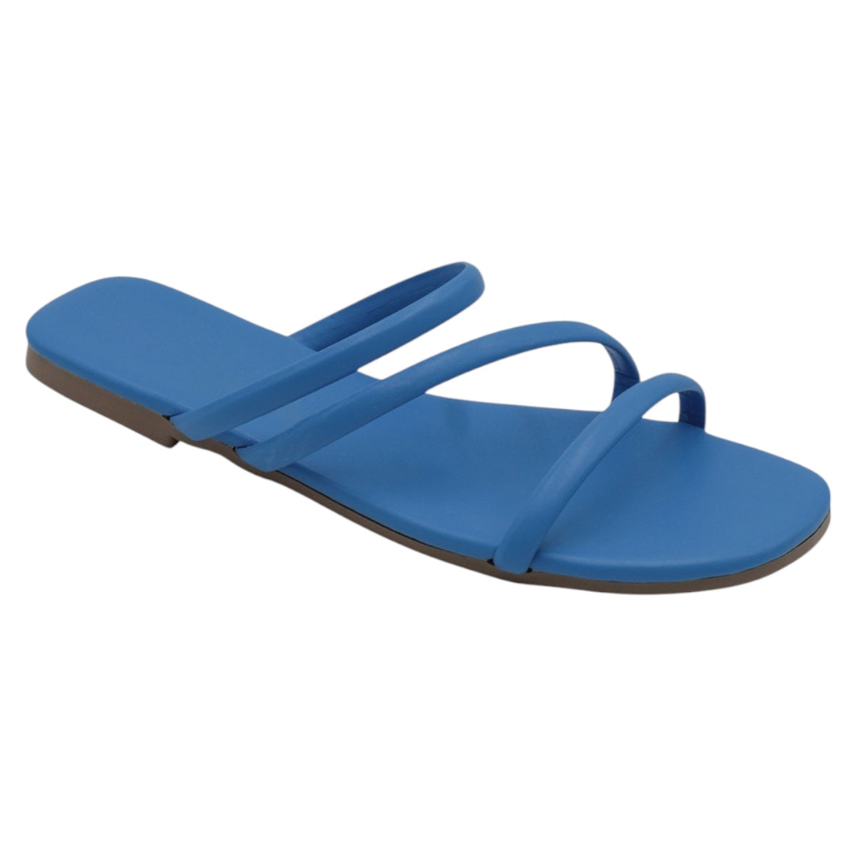 Foto 2 pulgar | Sandalias De Piso Exterior Piel Vegana Color Azul Para Mujer De Rbbasics