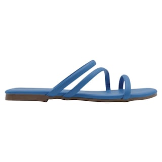 Foto 2 | Sandalias De Piso Exterior Piel Vegana Color Azul Para Mujer De Rbbasics