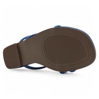 Foto 4 | Sandalias De Piso Exterior Piel Vegana Color Azul Para Mujer De Rbbasics