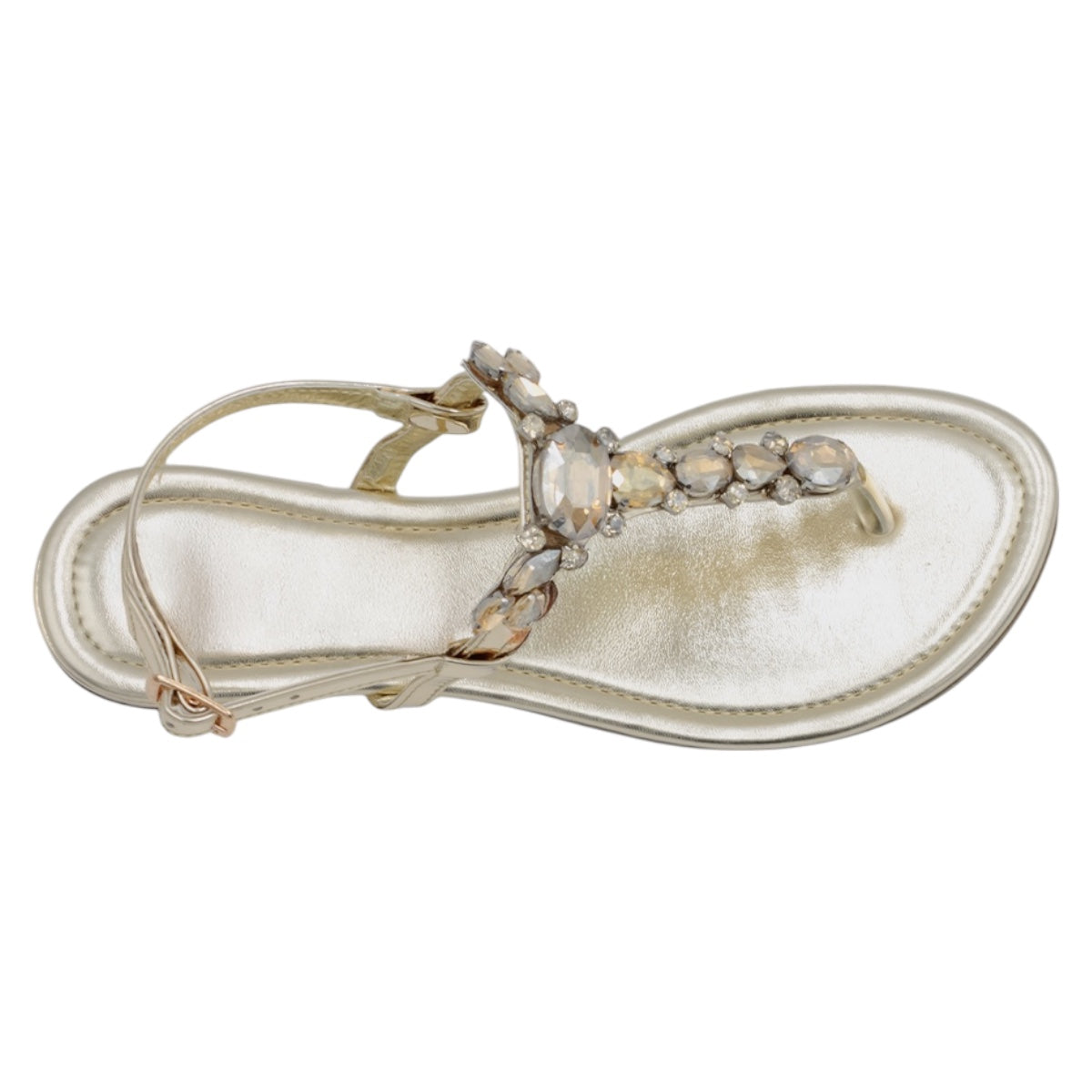 Foto 4 pulgar | Sandalias De Piso Exterior Piel Vegana Color Oro Para Mujer De Rbbasics