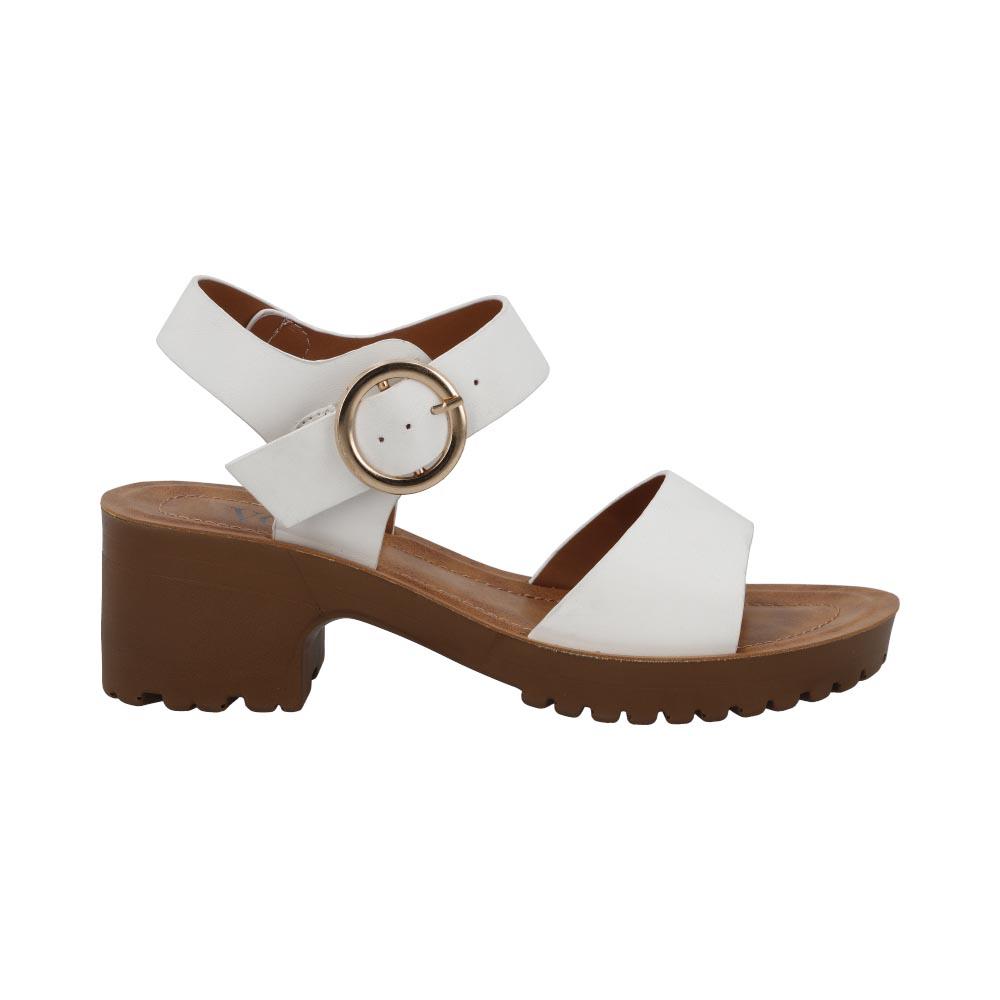 Zapatillas Vosse Mujer Correas Tacones Hebillas Blanco