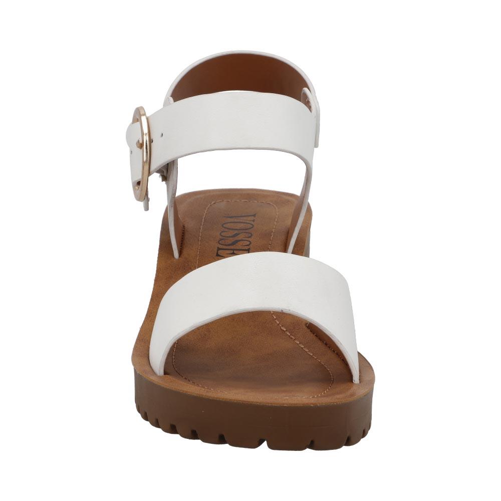 Foto 5 pulgar | Zapatillas Vosse Mujer Correas Tacones Hebillas Blanco