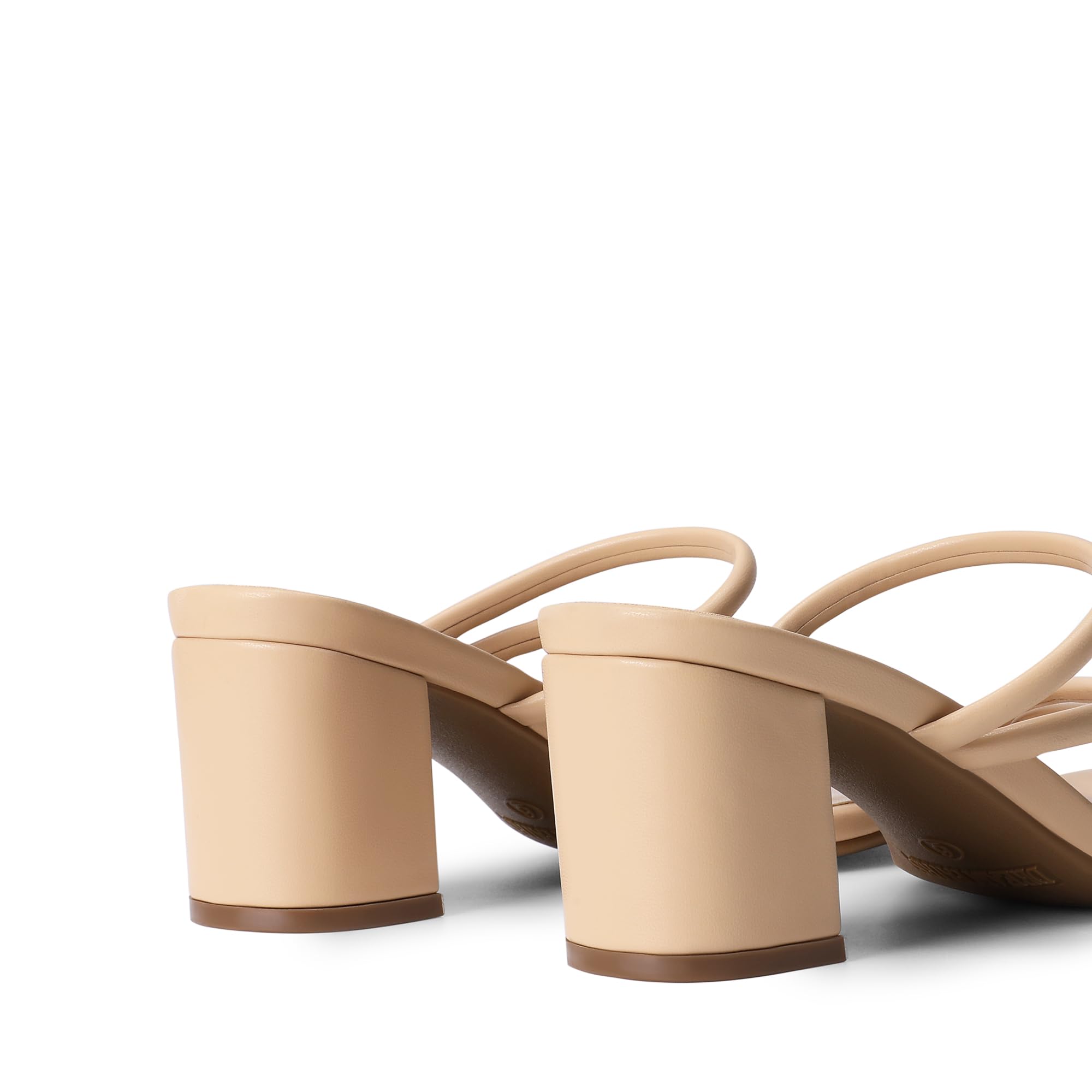 Foto 6 pulgar | Sandalias Dream Pairs Con Tacones De Tiras Para Mujer, Tacón Bajo Y Grueso, Color Nude - Venta Internacional.