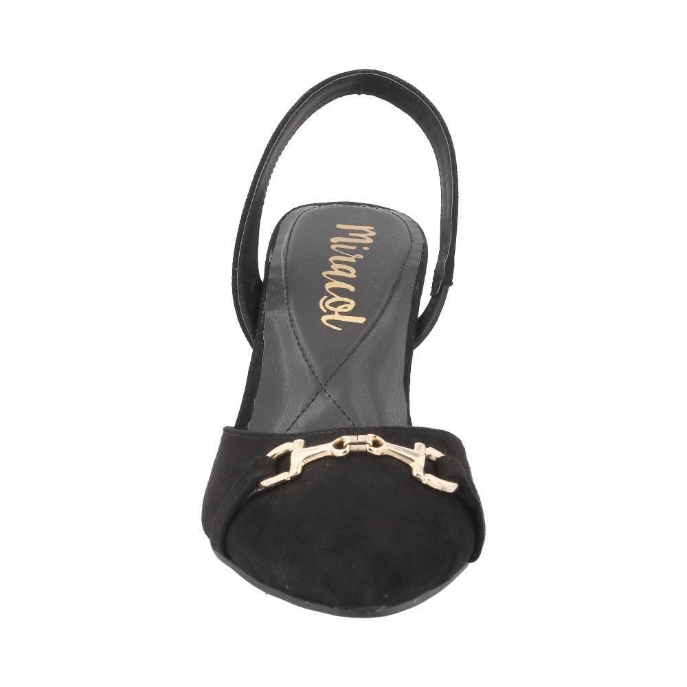 Foto 5 pulgar | Sandalia Miracol By Mama Lola Cómoda Tacón de Vestir Negras para Mujer