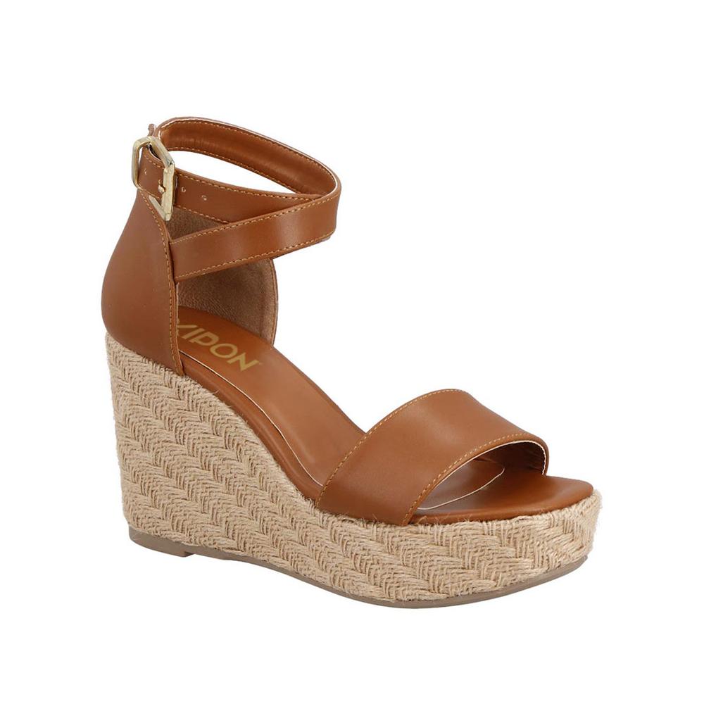 Foto 2 pulgar | Sandalias Yute Casuales Kipon Camell Café para Mujer