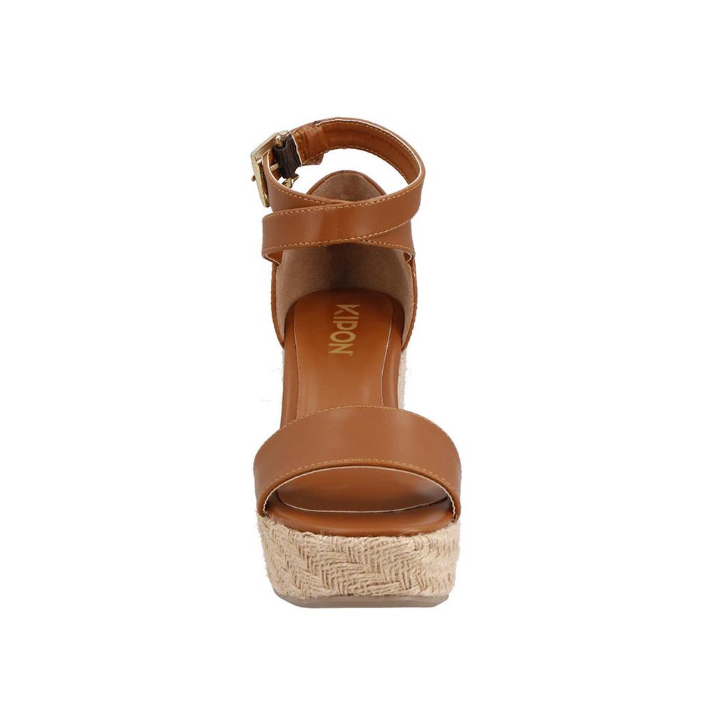 Foto 4 pulgar | Sandalias Yute Casuales Kipon Camell Café para Mujer