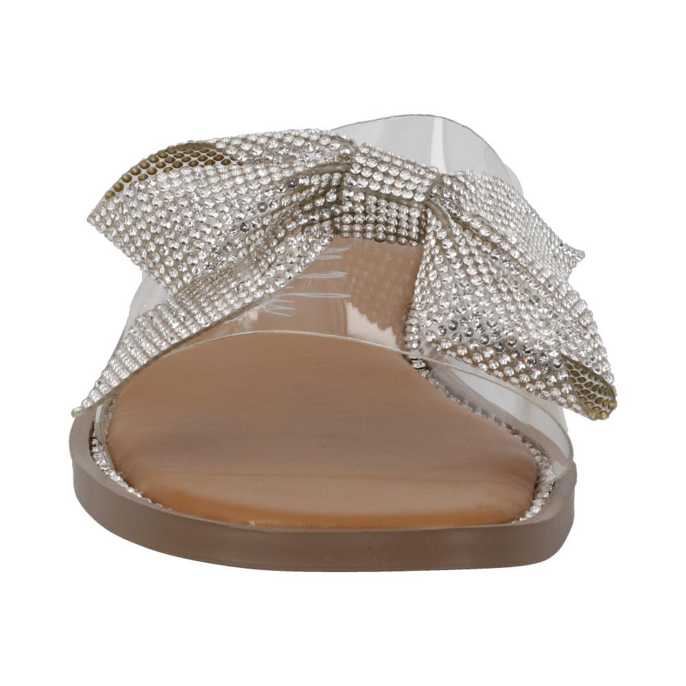 Foto 5 pulgar | Sandalia Transparente Uh Lulu By Eh! Moño Comodas Beige