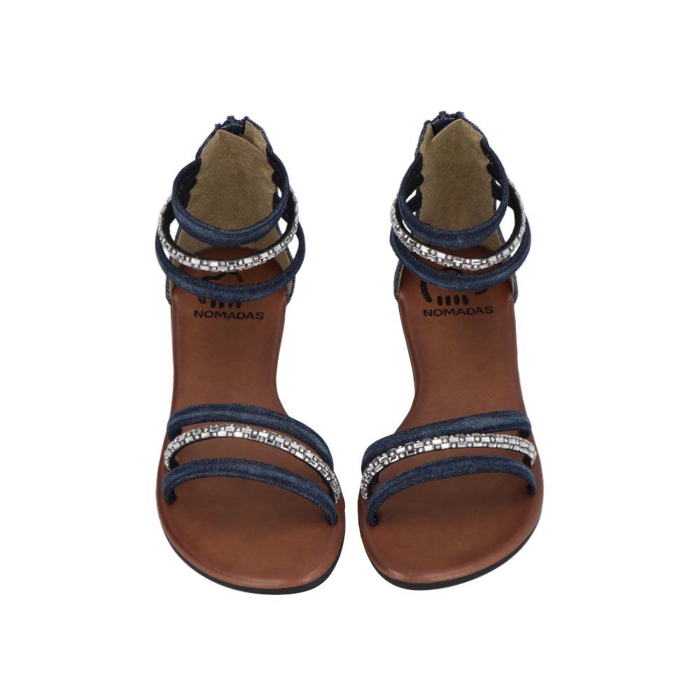 Foto 7 pulgar | Sandalia Nomadas Ziper Casual Azul para Mujer