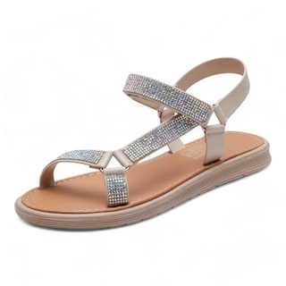 Foto 1 | Sandalias Calzado Watanabe Color Nude Brillos Asimétrica