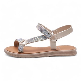 Foto 4 | Sandalias Calzado Watanabe Color Nude Brillos Asimétrica