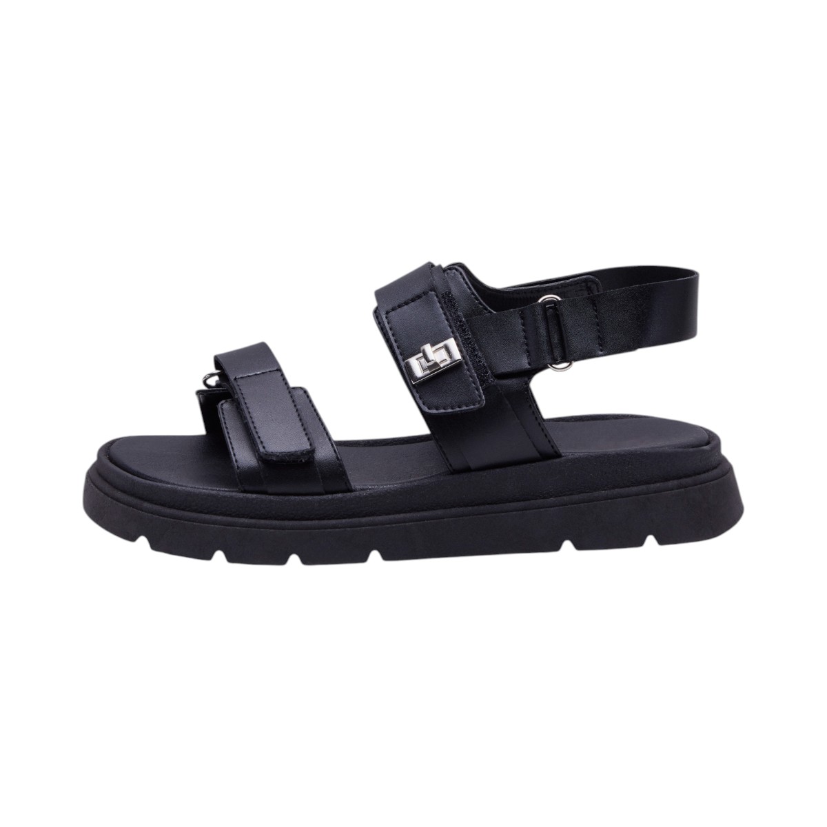 Foto 3 pulgar | Sandalia Calzado Watanabe Color Negro Plana Ajuste Velcro