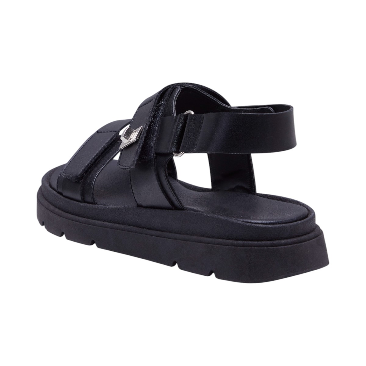 Foto 4 pulgar | Sandalia Calzado Watanabe Color Negro Plana Ajuste Velcro