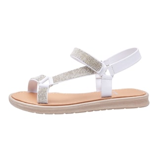 Foto 2 | Sandalias Calzado Watanabe Color Blanco Brillos Asimétrica