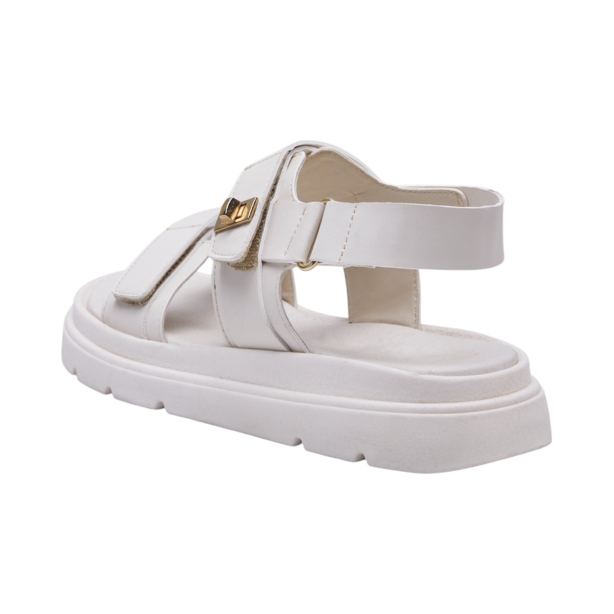 Foto 4 pulgar | Sandalia Calzado Watanabe Color Beige Plana Ajuste Velcro