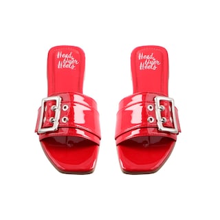 Foto 6 | Sandalia De Mujer Head Over Heels 1078 Color Campari Charol Sandalia De Piso Casual Talla 23 A 26
