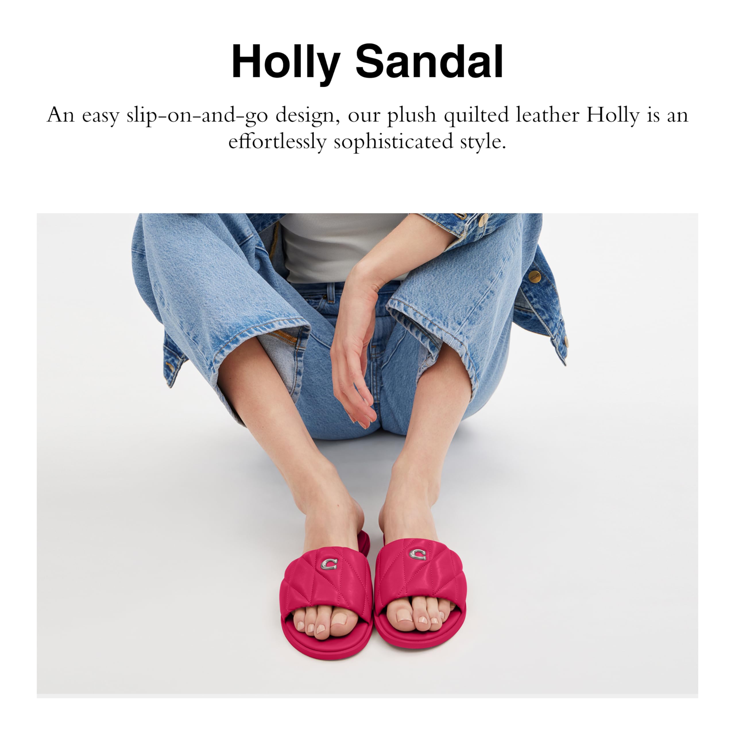 Foto 3 pulgar | Sandalia Coach Holly Dragonfruit De Piel Para Mujer, Talla 6.5 - Venta Internacional.