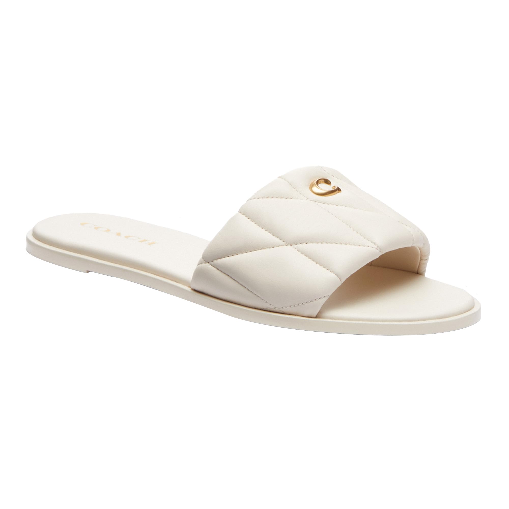 Foto 1 | Sandalia Coach Holly Para Mujer, Piel De Tiza, Color Blanco, Talla 8.5us - Venta Internacional.