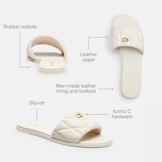 Foto 3 | Sandalia Coach Holly Para Mujer, Piel De Tiza, Color Blanco, Talla 8.5us - Venta Internacional.