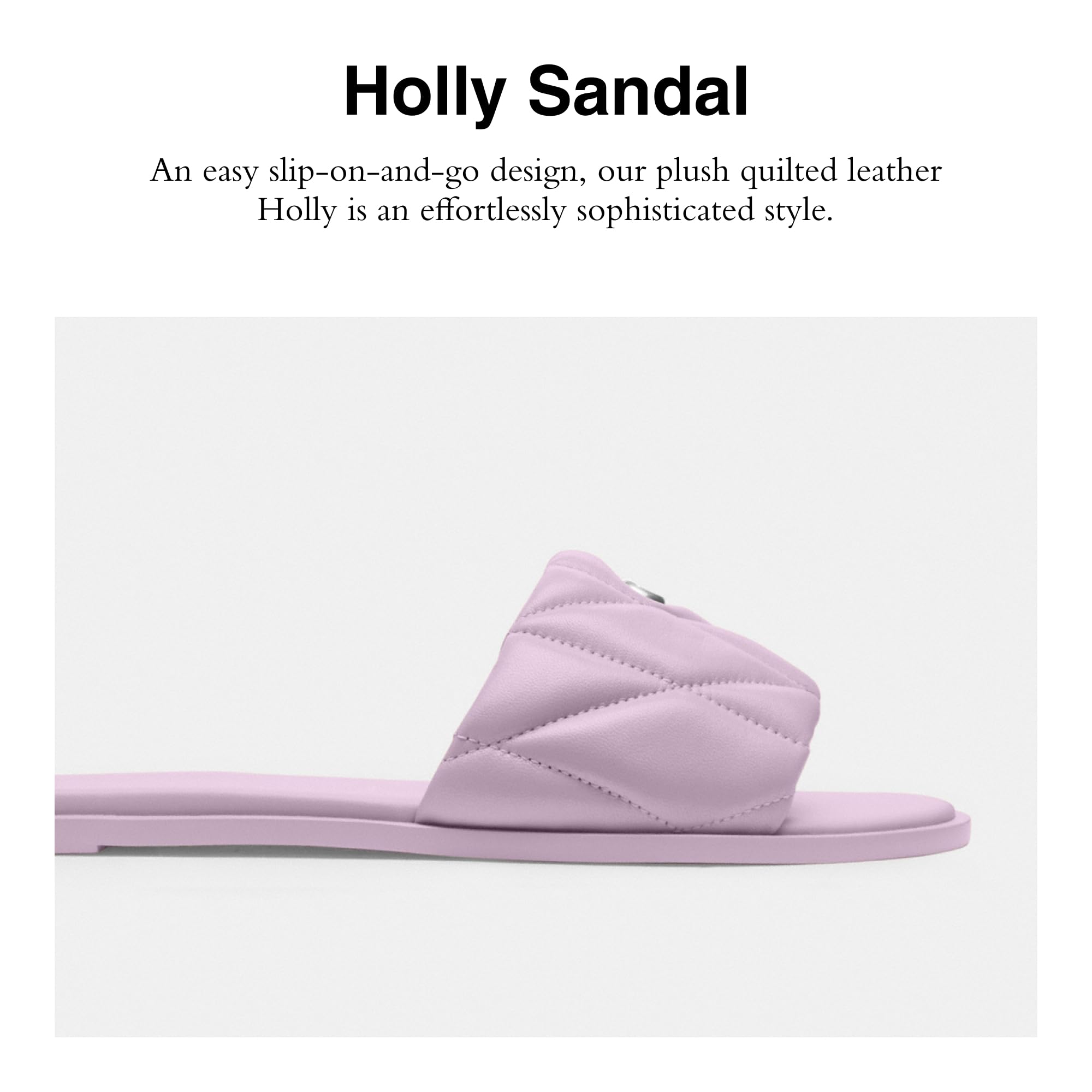 Foto 3 pulgar | Sandalia Coach Holly Para Mujer, Piel Suave, Color Morado, Talla 37 - Venta Internacional.
