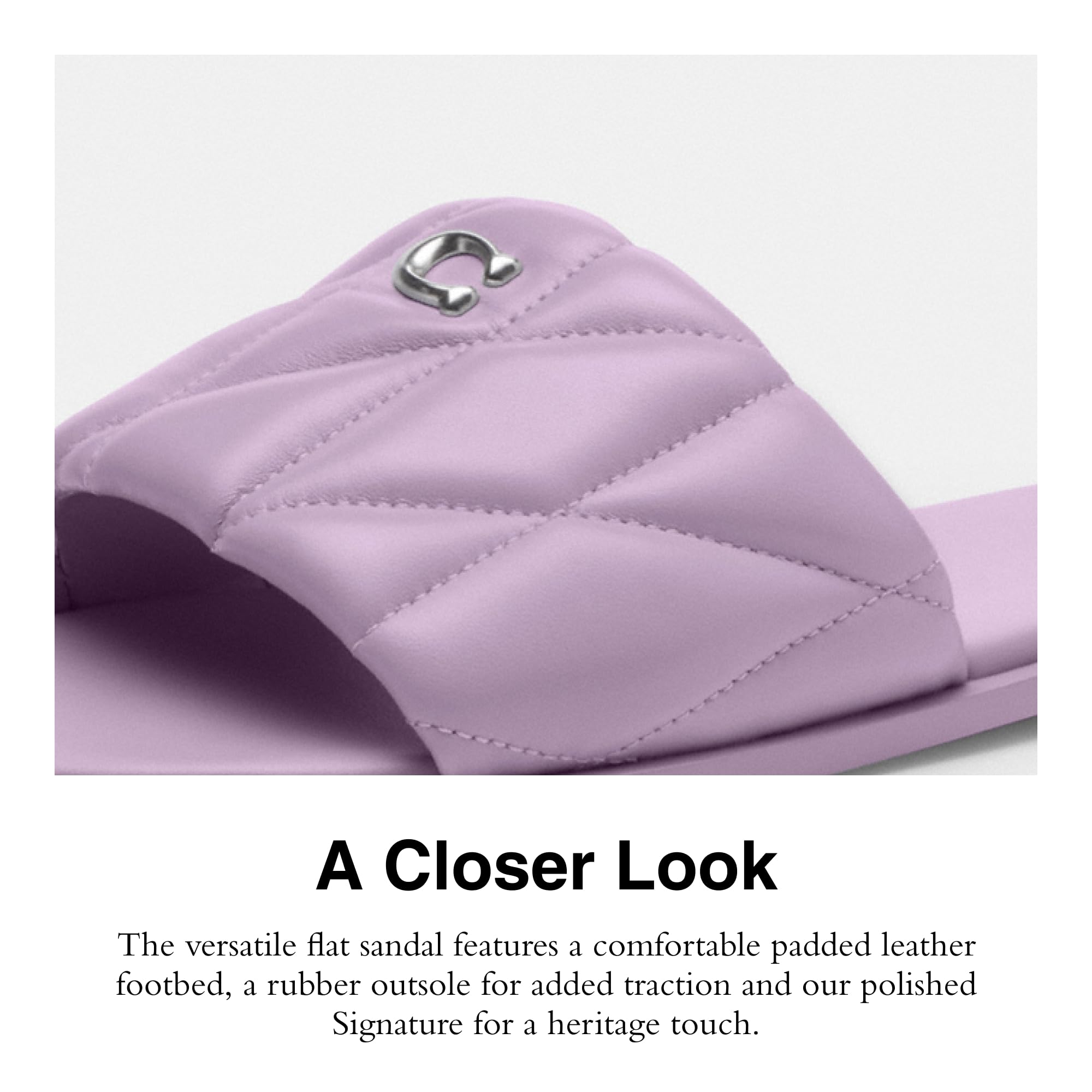 Foto 5 pulgar | Sandalia Coach Holly Para Mujer, Piel Suave, Color Morado, Talla 37 - Venta Internacional.