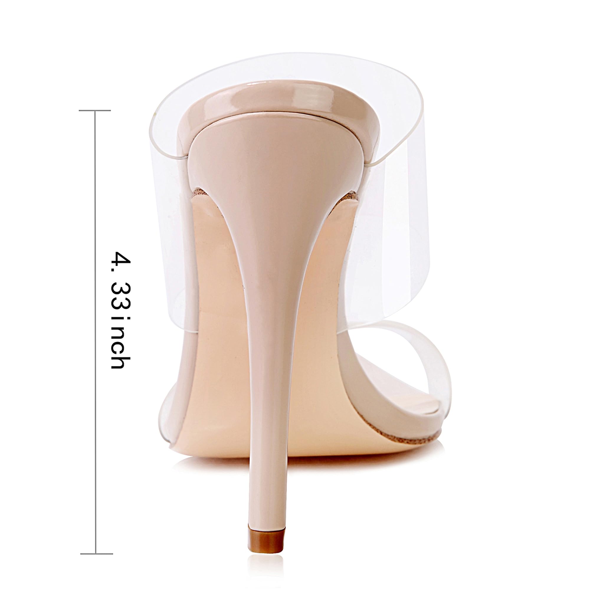 Foto 6 | Sandalias Vívidamente Transparentes Con Tacón Puntiagudo Y Correa Transparente - Venta Internacional.