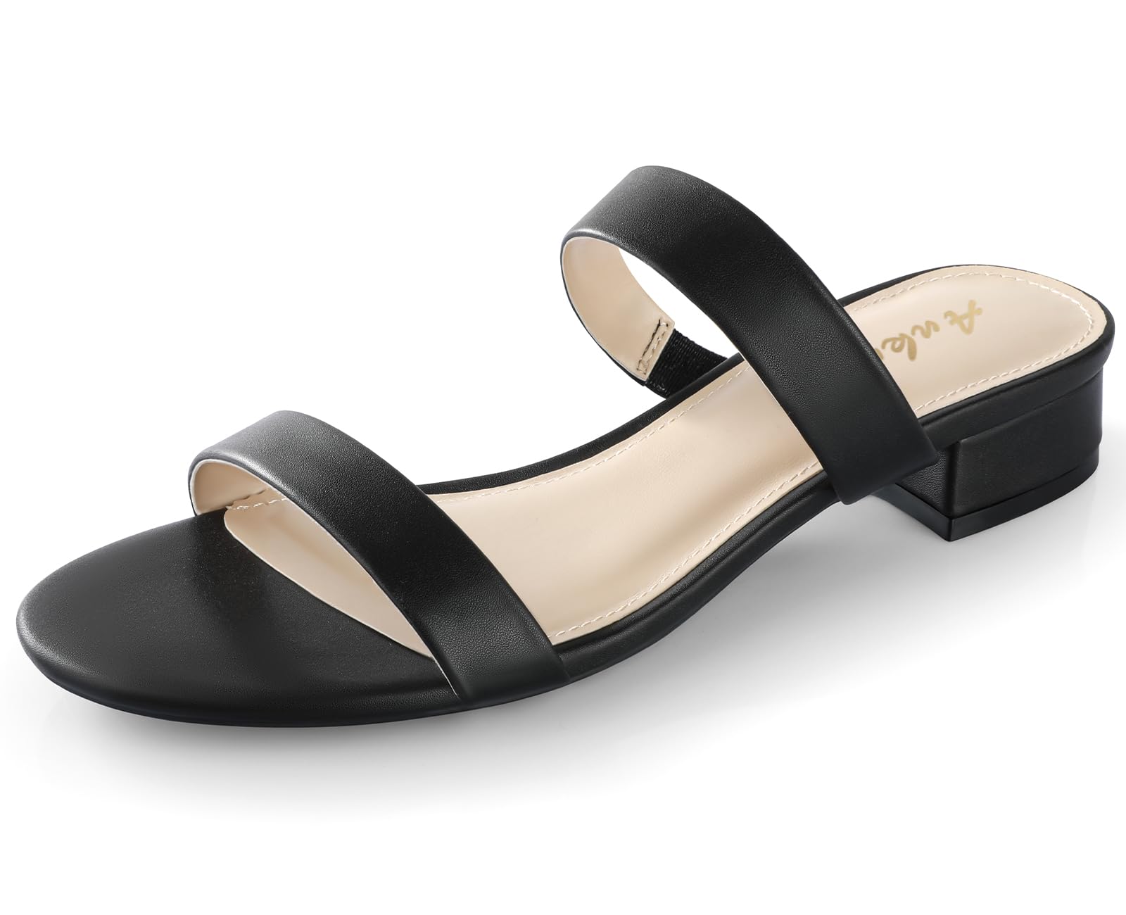Foto 2 pulgar | Sandalias Ankis Para Mujer, Tacón Ancho, Bajo Y Grueso, Color Negro, 2,5 Cm - Venta Internacional.