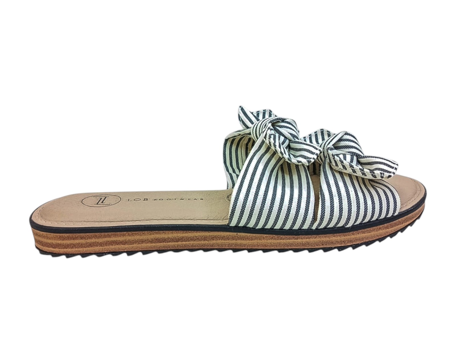 Foto 3 pulgar | Sandalia Piso Para Mujer Lob Footwear Rayas Azul 86805455