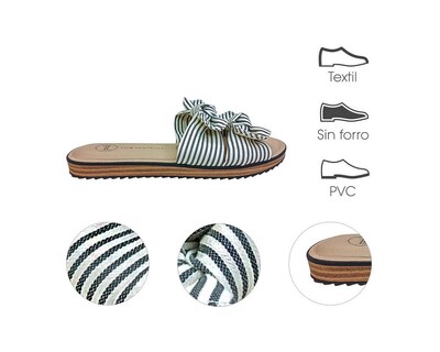 Foto 7 | Sandalia Piso Para Mujer Lob Footwear Rayas Azul 86805455