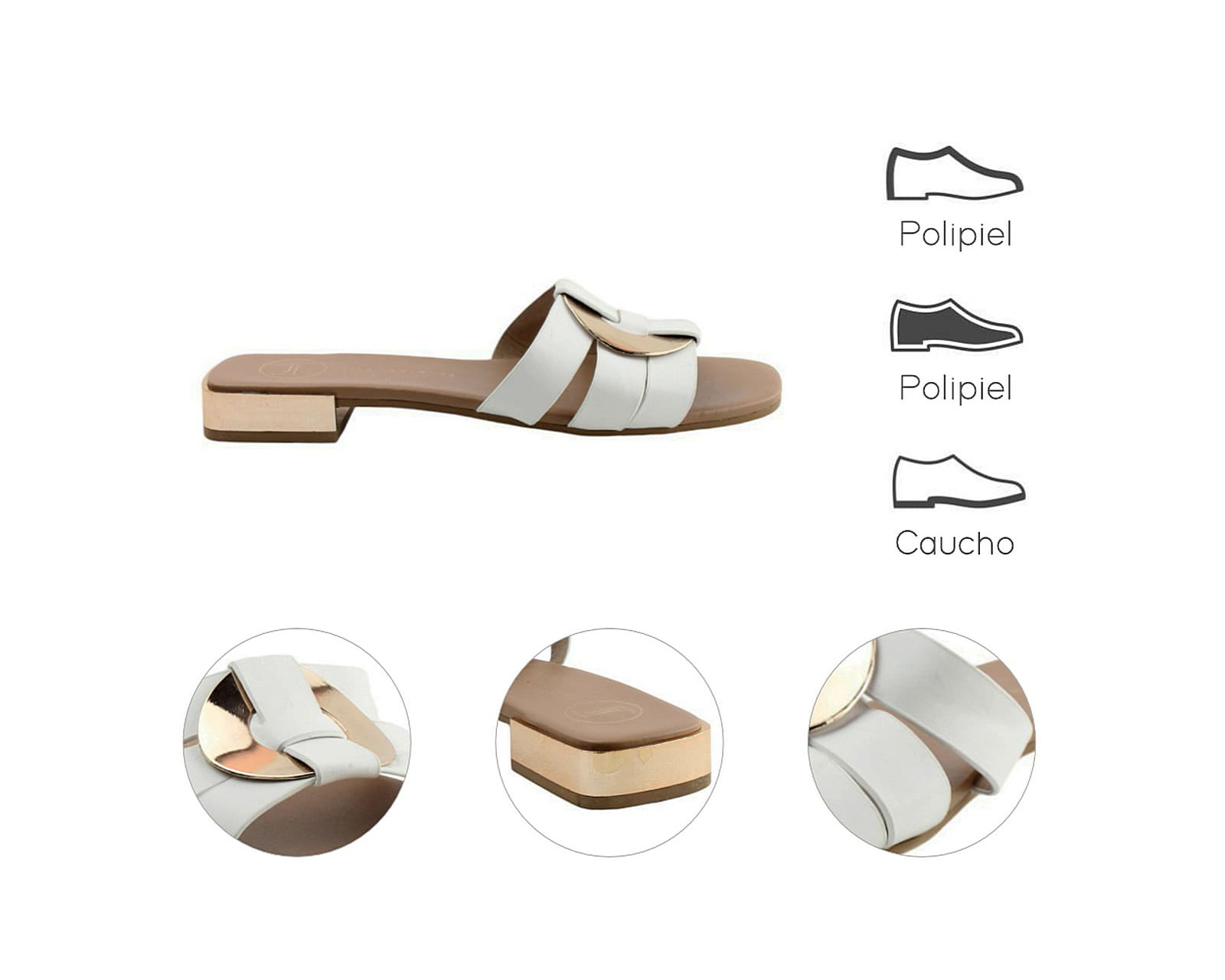 Foto 8 pulgar | Sandalia Piso Para Mujer Lob Footwear Pu Blanco 92805037
