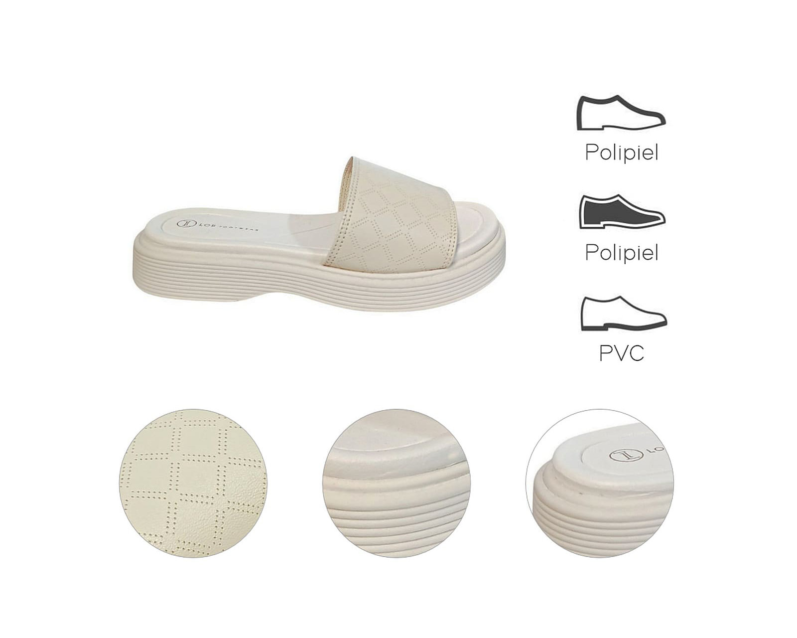 Foto 8 pulgar | Sandalia Piso Para Mujer Lob Footwear Turim Escocia Beige 86805069