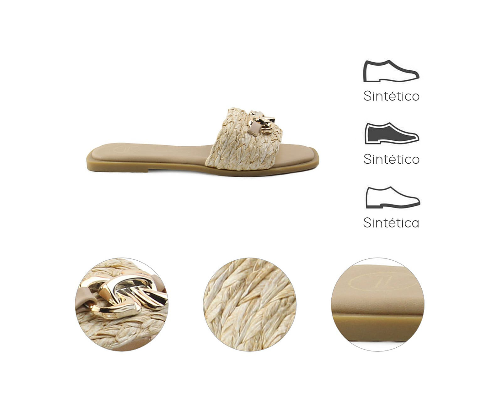 Foto 8 pulgar | Sandalia Piso Para Mujer Lob Footwear Rafia Beige 91905041