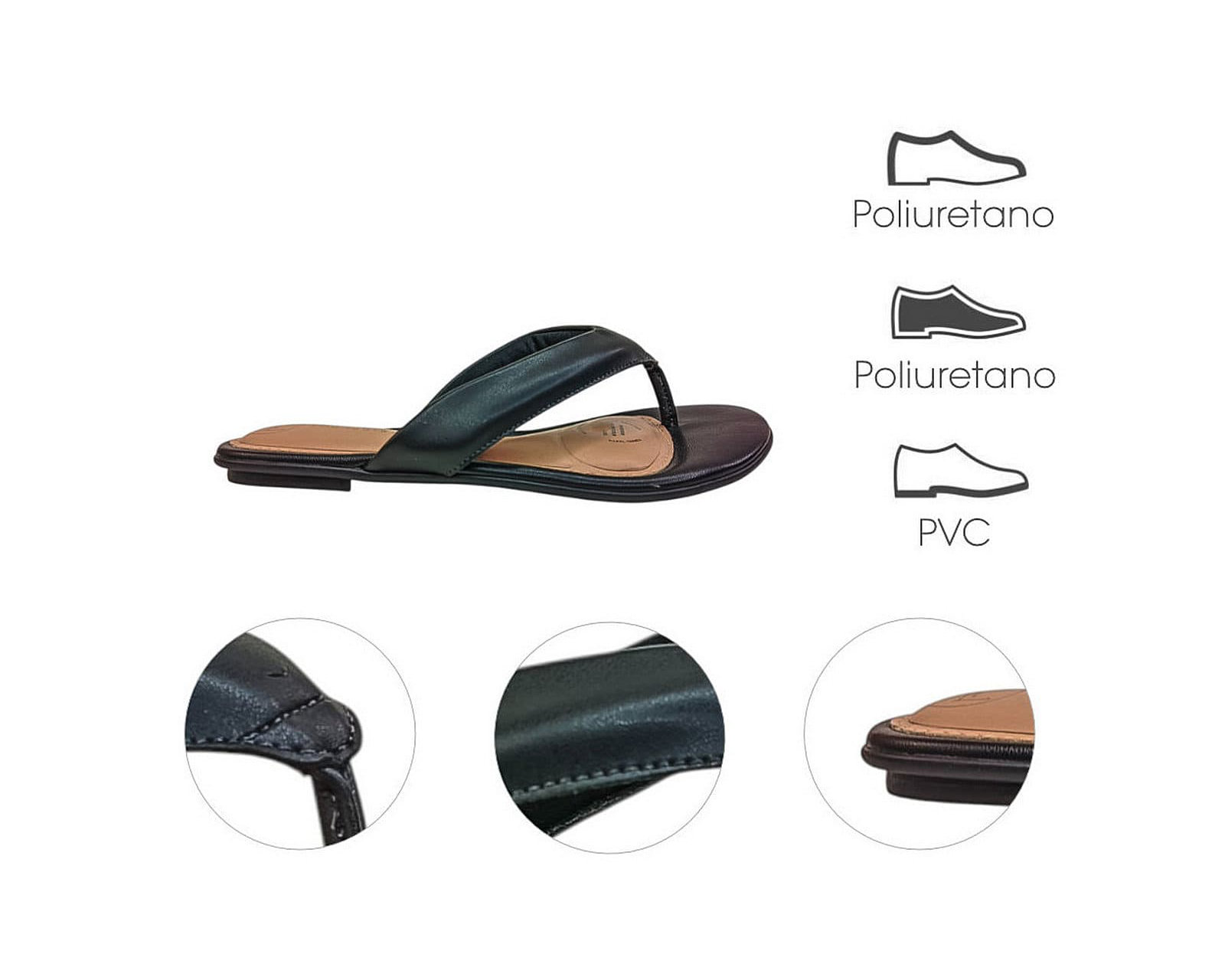 Foto 8 pulgar | Sandalia Piso Para Mujer Lob Footwear Pele Strech Negro 86805077