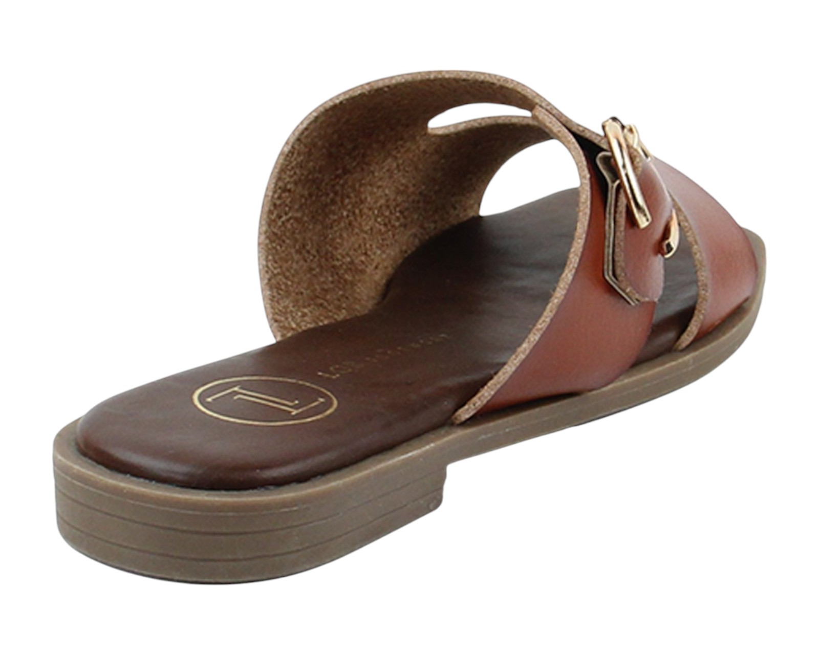 Foto 4 pulgar | Sandalia Piso Para Mujer Lob Footwear Pu Café 59705012