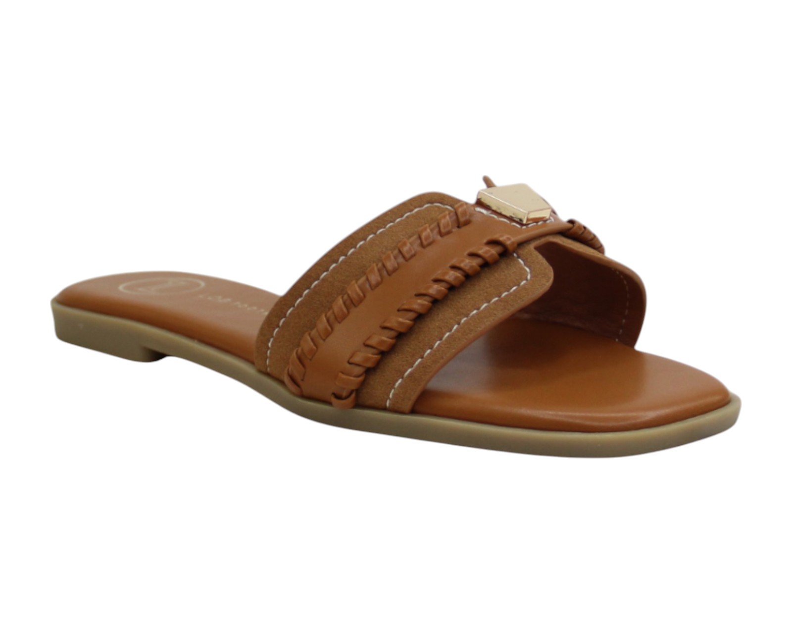 Foto 2 pulgar | Sandalia Piso Para Mujer Lob Footwear Pu Suede Café 91905039