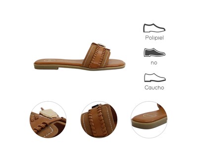 Foto 7 | Sandalia Piso Para Mujer Lob Footwear Pu Suede Café 91905039