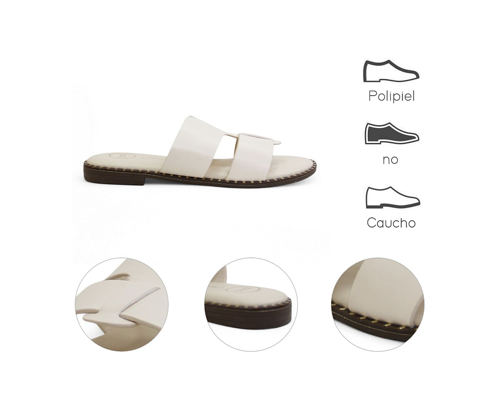 Foto 8 pulgar | Sandalia Piso Para Mujer Lob Footwear Pu Beige 59705011