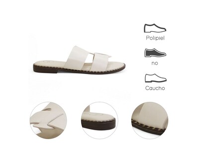 Foto 7 | Sandalia Piso Para Mujer Lob Footwear Pu Beige 59705011