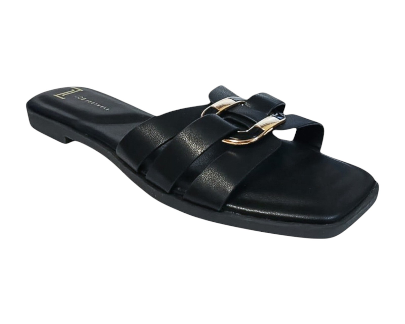 Foto 2 pulgar | Sandalia Piso Para Mujer Lob Footwear Pu Negro 91805030