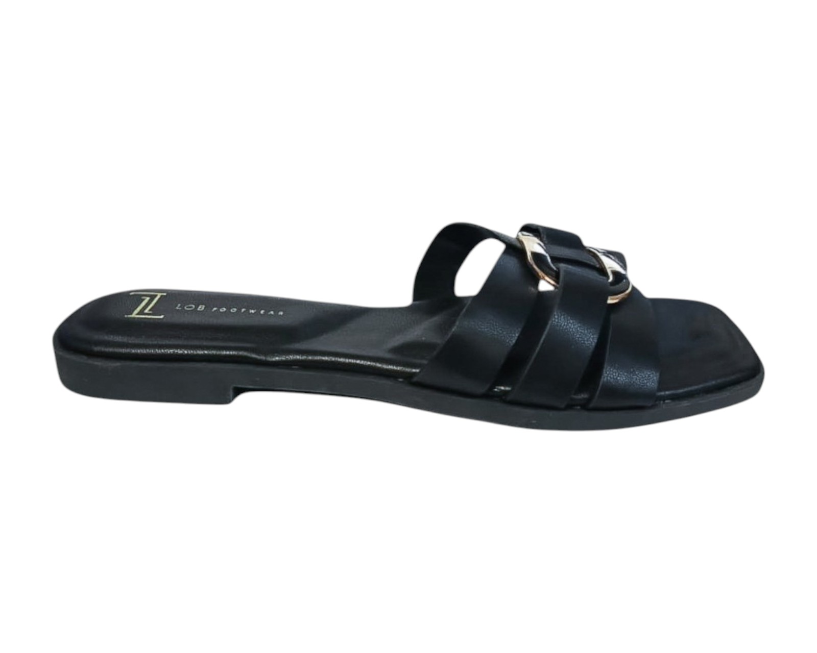 Foto 3 pulgar | Sandalia Piso Para Mujer Lob Footwear Pu Negro 91805030