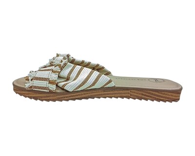 Foto 5 | Sandalia Piso Para Mujer Lob Footwear Tramado Listrado Beige 86805086