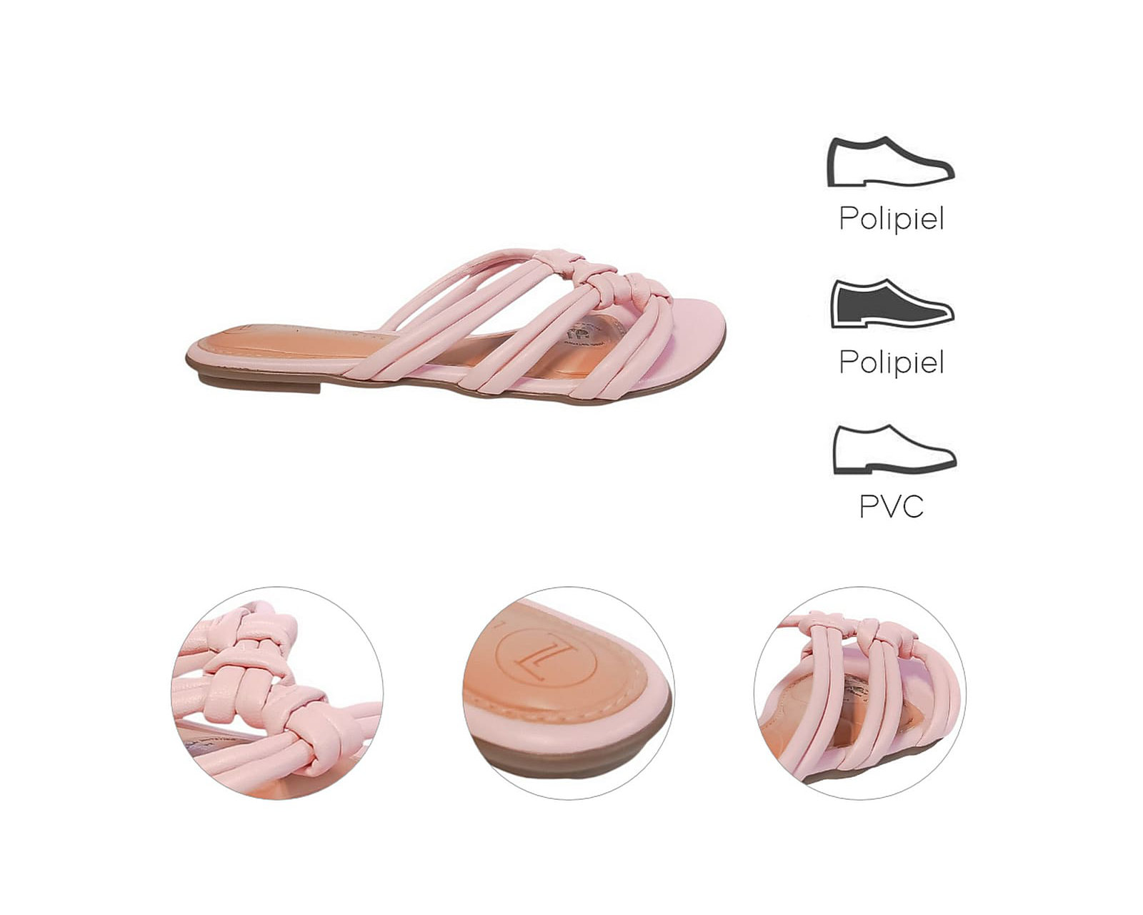 Foto 8 pulgar | Sandalia Piso Para Mujer Lob Footwear G Ibiza/turim/geomet Rosa 86805452