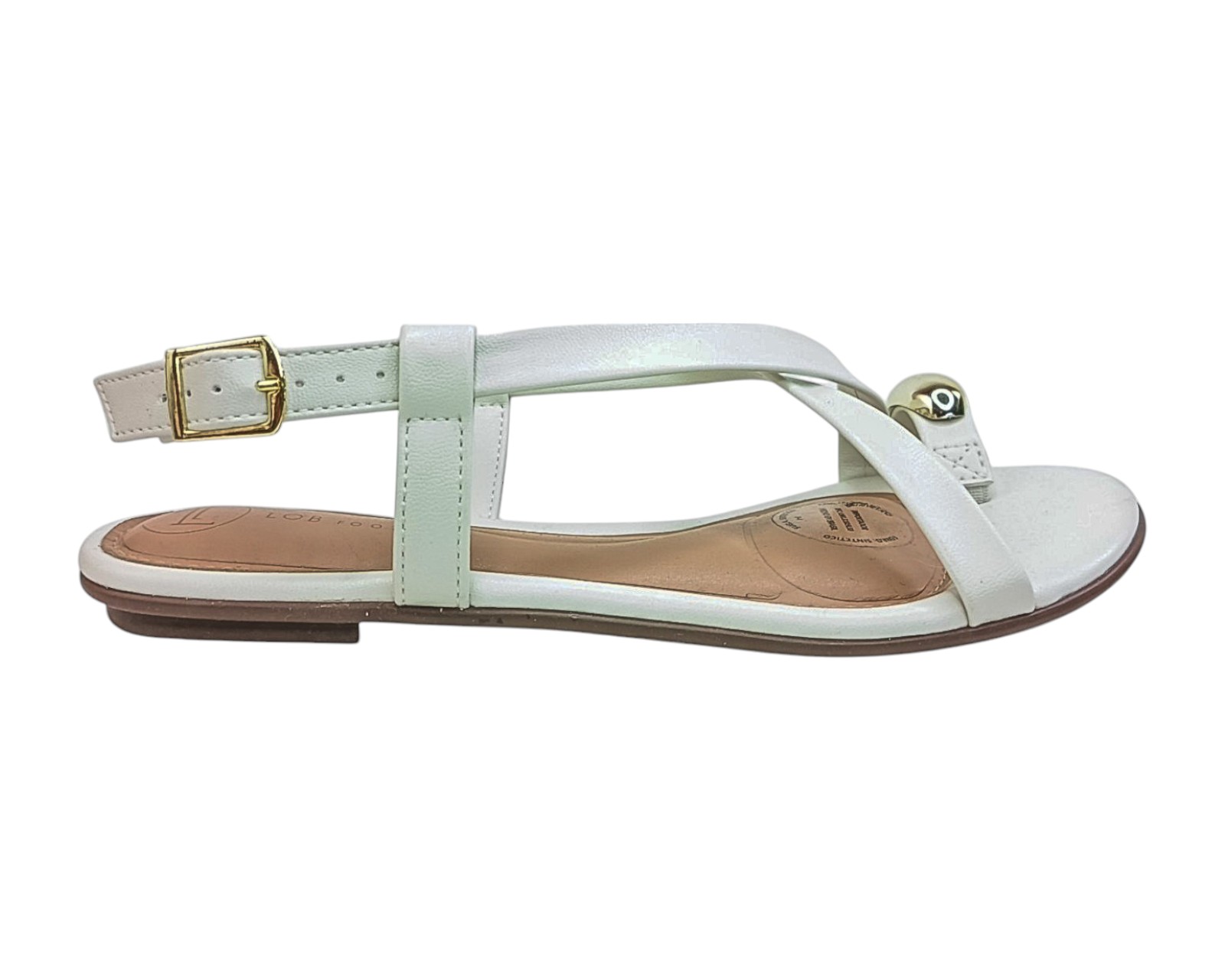 Foto 3 pulgar | Sandalia Piso Para Mujer Lob Footwear Napa Turim/geometrico Blanco 86805454